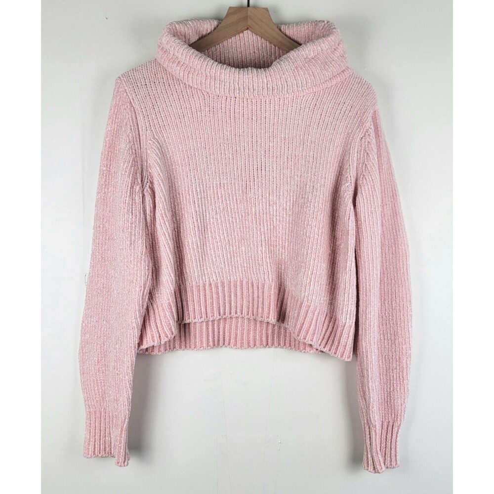 Show Me Your Mumu Womens Size L Pink Knit Tiffany Sweater Turtleneck Sweater